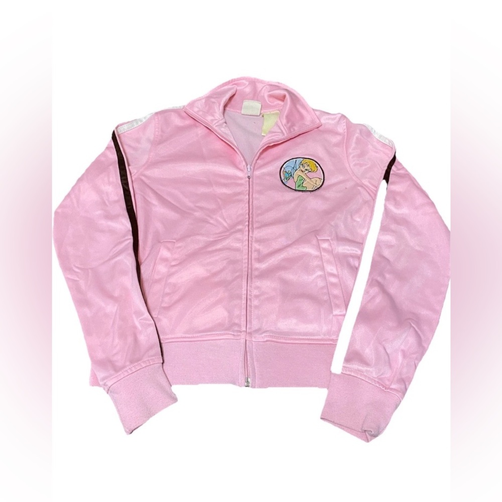 Vintage Disney Tinkerbell Pink Jacket Girls Small Pink 1990s